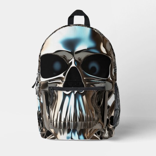 Chrome Schädel Bedruckter Rucksack (Vorderseite)