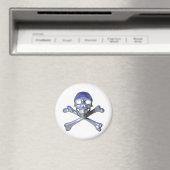 Chrome-Schädel und Kreuzknochen Magnet (In Situ (Geschirrspüler))