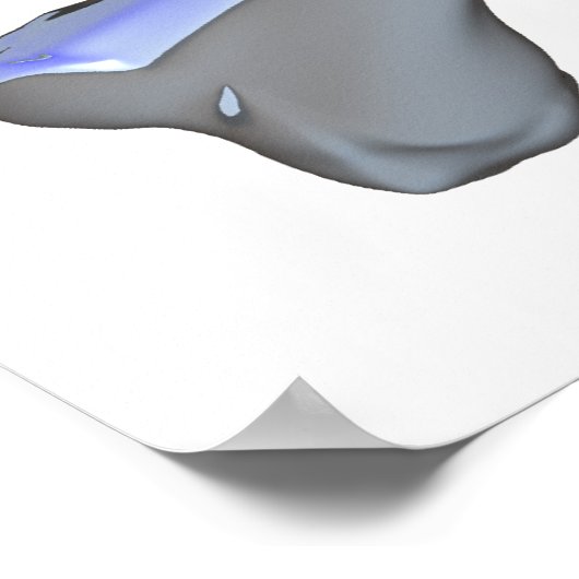 Chrome-Schädel und Kreuzknochen Poster (Ecke)