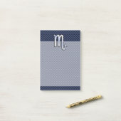 Chrome Scorpio Zodiac Sign auf Blue Carbon Fibre Post-it Klebezettel (Auf Schreibtisch)