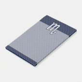 Chrome Scorpio Zodiac Sign auf Blue Carbon Fibre Post-it Klebezettel (angewinkelt)