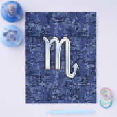 Chrome Scorpio Zodiac Sign on Navy Blue Camo Flyer (Einzeln)