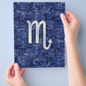 Chrome Scorpio Zodiac Sign on Navy Blue Camo Flyer (Hand)