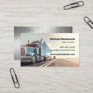 Chrome Semi Trucker Business Card Visitenkarte