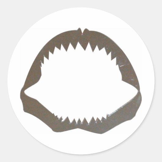 Chrome Shark Jaws Runder Aufkleber (Vorderseite)