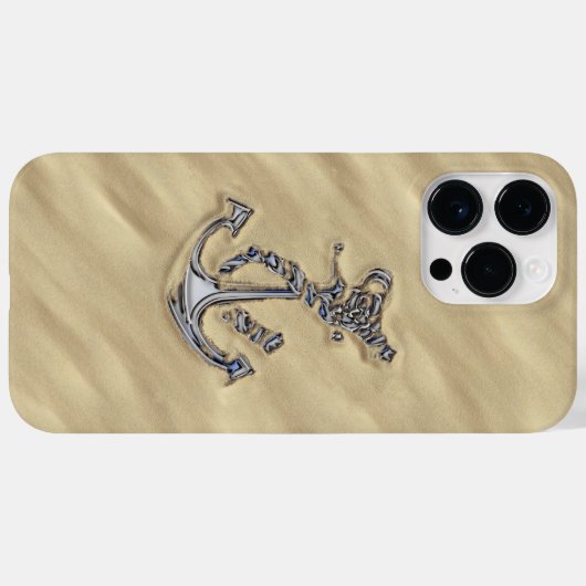 Chrome Silver Rope Anchor in Sand Case-Mate iPhone Hülle (Rückseite (Horizontal))