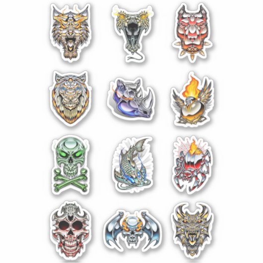 Chrome Skull Aufkleber (Vorderseite)