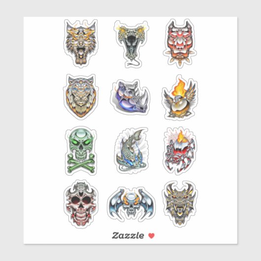 Chrome Skull Aufkleber (Blatt)