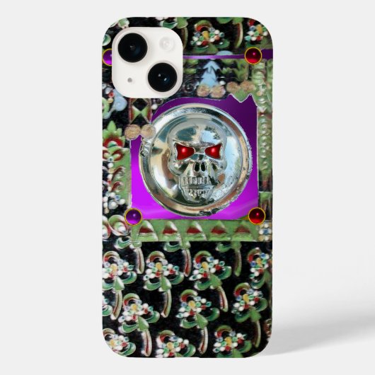 CHROME SKULL BLACK GREEN RED LILA GEM STONS Case-Mate iPhone HÜLLE (Rückseite)
