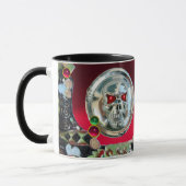 CHROME SKULL BLACK GREEN RED RUBY GEMSTONES TASSE (Links)