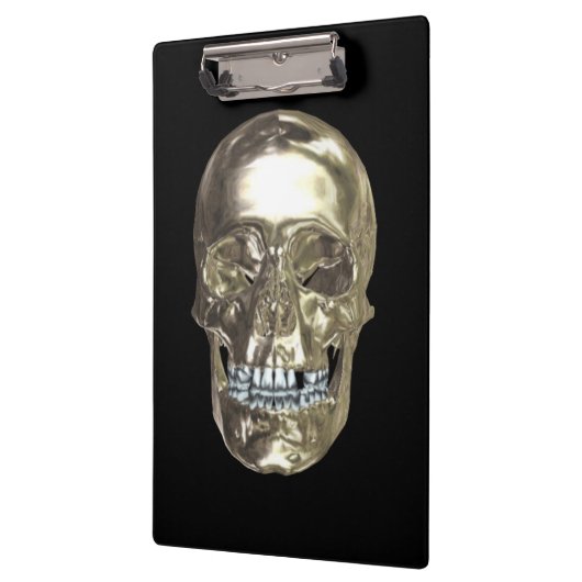 Chrome Skull Clipboard Klemmbrett (Links)