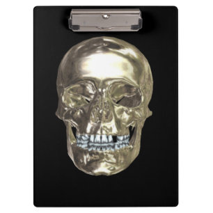 Chrome Skull Clipboard Klemmbrett