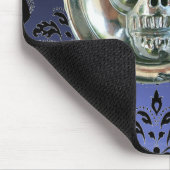 CHROME SKULL, Damask, Blue Topaz Mousepad (Ecke)