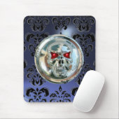 CHROME SKULL, Damask, Blue Topaz Mousepad (Mit Mouse)