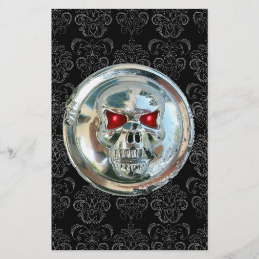 CHROME SKULL DAMASK BRIEFPAPIER (Vorderseite)