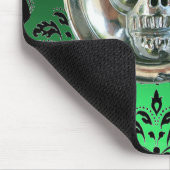 CHROME SKULL ,Damask, grüner Jade Mousepad (Ecke)
