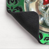 CHROME SKULL ,Damask, grüner Jade Mousepad (Ecke)