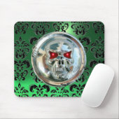 CHROME SKULL ,Damask, grüner Jade Mousepad (Mit Mouse)