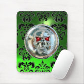 CHROME SKULL ,Damask, grüner Smaragd Mousepad (Mit Mouse)