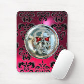 CHROME SKULL ,Damask Pink Ruby Mousepad (Mit Mouse)