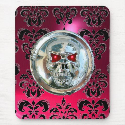 CHROME SKULL ,Damask Pink Ruby Mousepad (Vorne)