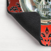CHROME SKULL, Damask, Red Ruby Mousepad (Ecke)