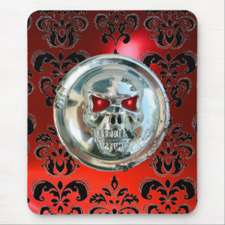 CHROME SKULL, Damask, Red Ruby Mousepad