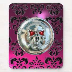 CHROME SKULL, Damaske Pink, Lila Amethyst Mousepad