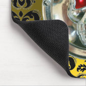 CHROME SKULL, Damaskus, gelbes Topaz Mousepad (Ecke)