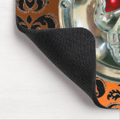 CHROME SKULL, Damaskus, Orangengatter Mousepad (Ecke)