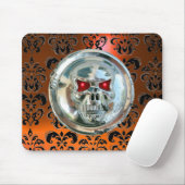 CHROME SKULL, Damaskus, Orangengatter Mousepad (Mit Mouse)