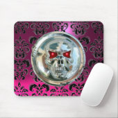 CHROME SKULL, Damaskus, rosa Amethyst Mousepad (Mit Mouse)