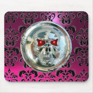 CHROME SKULL, Damaskus, rosa Amethyst Mousepad