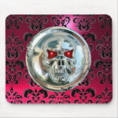 CHROME SKULL, Damaskus, rosafarbene Ruby Mousepad (Vorne)