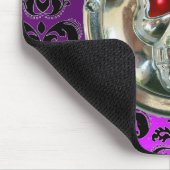 CHROME SKULL, Damast, Lila Amethyst Mousepad (Ecke)