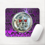 CHROME SKULL, Damast, Lila Amethyst Mousepad (Mit Mouse)