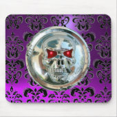 CHROME SKULL, Damast, Lila Amethyst Mousepad (Vorne)