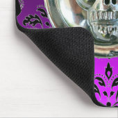 CHROME SKULL, Damast, Lila Amethyst Mousepad (Ecke)