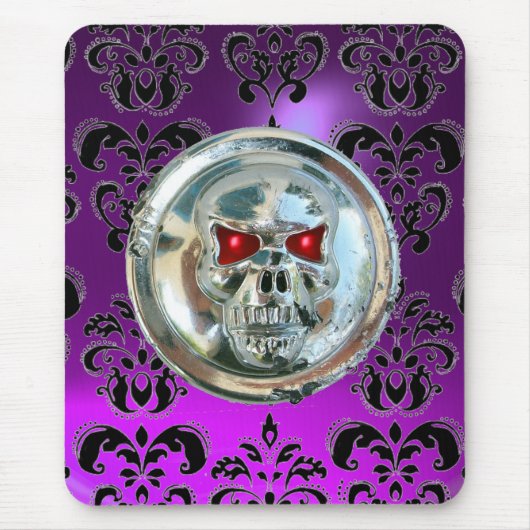 CHROME SKULL, Damast, Lila Amethyst Mousepad (Vorne)