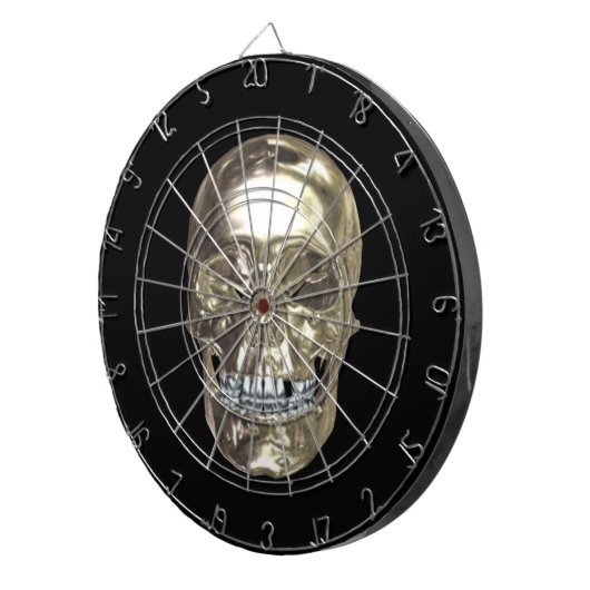 Chrome Skull Dart Board Dartscheibe (Vorderseite rechts)