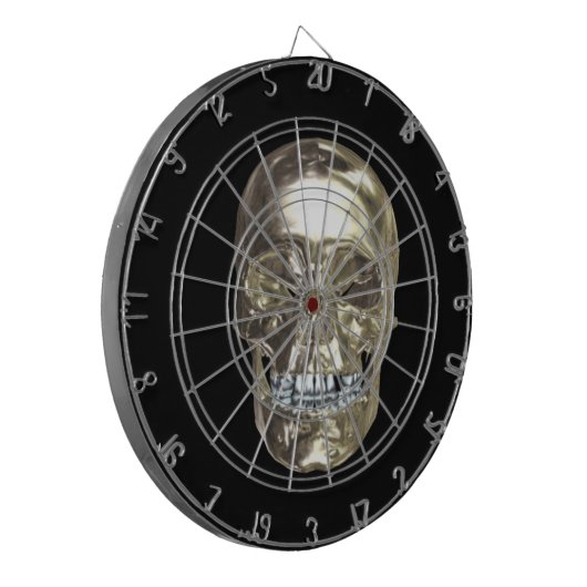 Chrome Skull Dart Board Dartscheibe (Vorderseite Links)