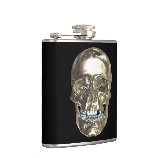 Chrome Skull Flask Flachmann (Rechts)