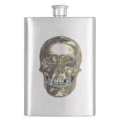 Chrome Skull Flask Flachmann (Vorderseite)