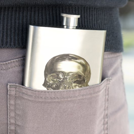 Chrome Skull Flask Flachmann (Beispiel)