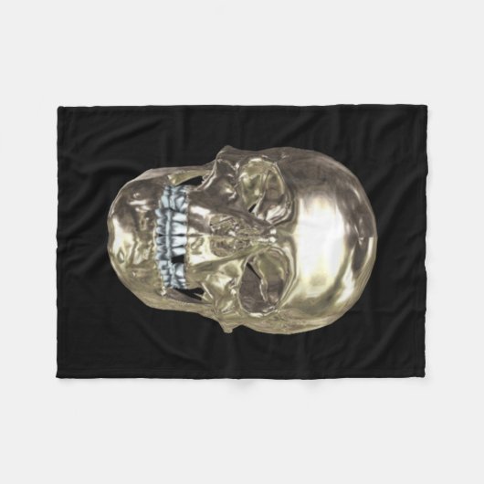 Chrome Skull Fleece Blanket (Vorderseite (Horizontal))