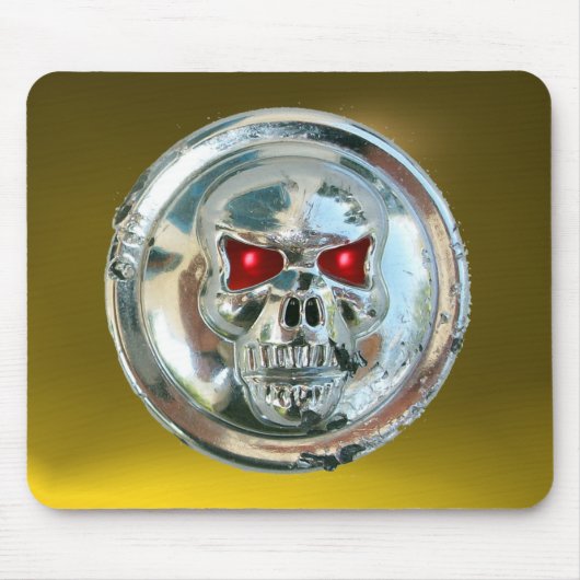 CHROME SKULL, Gelbes Topaz Mousepad (Vorne)