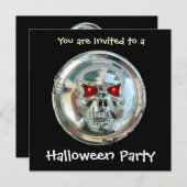 CHROME SKULL HALLOWEEN-PARTY EINLADUNG (Vorne/Hinten)