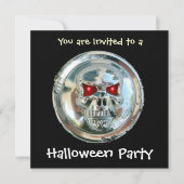 CHROME SKULL HALLOWEEN-PARTY EINLADUNG (Vorderseite)