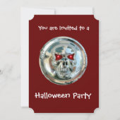 CHROME SKULL HALLOWEEN-PARTY EINLADUNG (Vorderseite)
