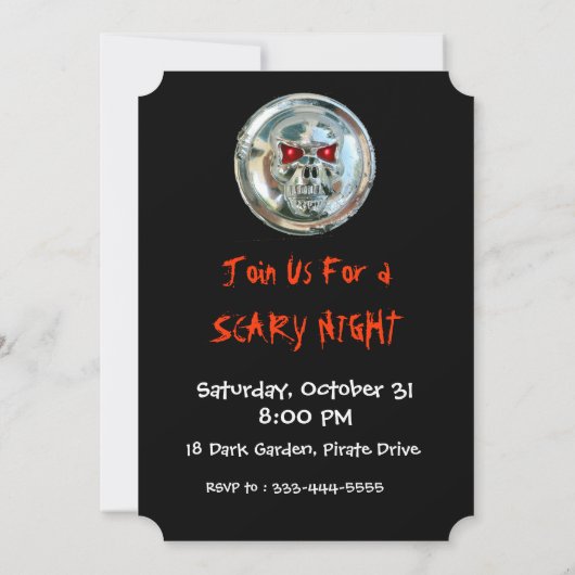 CHROME SKULL HALLOWEEN-PARTY EINLADUNG (Rückseite)